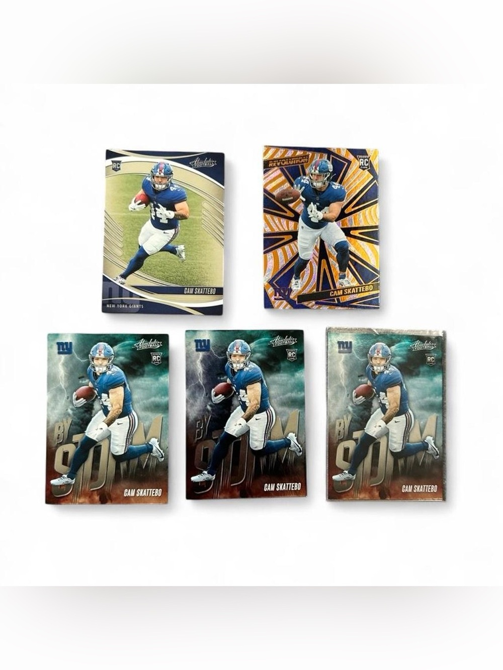 2025 Panini Absolute Cam Skatebo RC 5-Card Lot NY Giants Revolution & By Storm